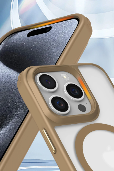 Newface iPhone 15 Pro Max Kılıf Enka Magsafe Silikon Kılıf - Desert resmi