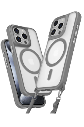 Newface iPhone 15 Pro Max Kılıf Enka Magsafe Silikon Kılıf - Titan Gri resmi