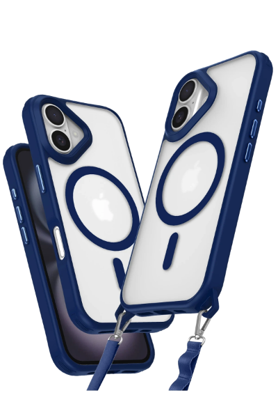 Newface iPhone 16 Kılıf Enka Magsafe Silikon Kılıf - Lacivert resmi