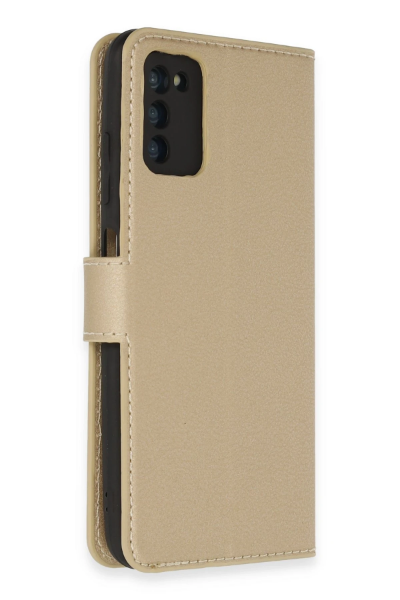 Newface Samsung Galaxy A03S Kılıf Trend S Plus Kapaklı Kılıf - Gold resmi