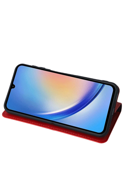 Newface Samsung Galaxy A24 4G Kılıf Trend S Plus Kapaklı Kılıf - Kırmızı resmi