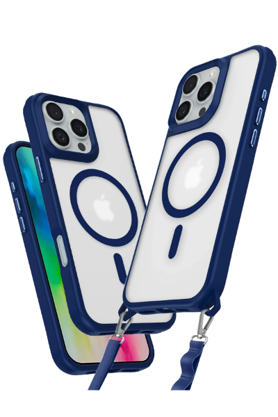 Newface iPhone 16 Pro Kılıf Enka Magsafe Silikon Kılıf - Lacivert resmi