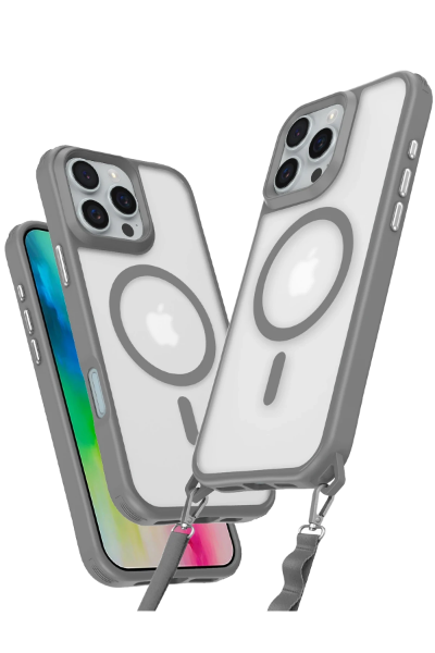 Newface iPhone 16 Pro Kılıf Enka Magsafe Silikon Kılıf - Titan Gri resmi
