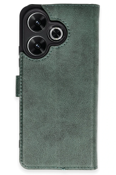 Newface Xiaomi Redmi 13 4G Kılıf Trend S Plus Kapaklı Kılıf - Yeşil resmi