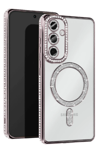 Newface Samsung Galaxy S25 Kılıf Joke Simli Magneticsafe Kılıf - Gümüş resmi