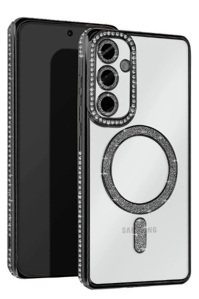 Newface Samsung Galaxy S25 Plus Kılıf Joke Simli Magneticsafe Kılıf - Siyah resmi
