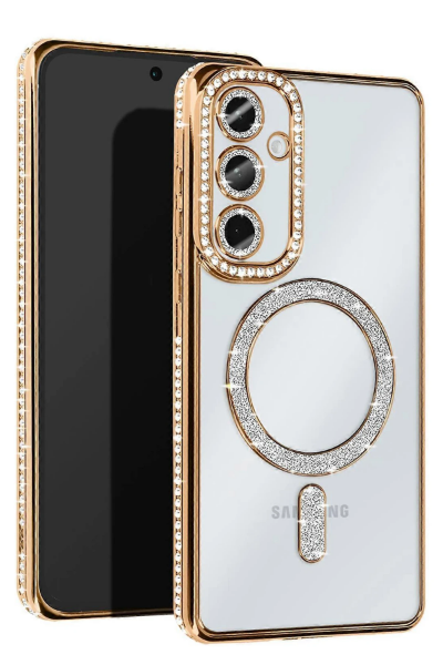 Newface Samsung Galaxy S25 Plus Kılıf Joke Simli Magneticsafe Kılıf - Gold resmi