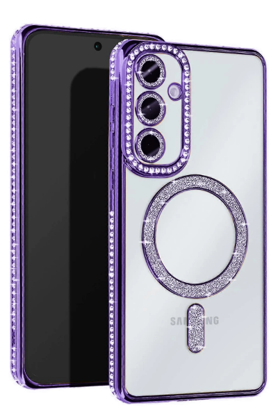 Newface Samsung Galaxy S25 Plus Kılıf Joke Simli Magneticsafe Kılıf - Derin Mor resmi