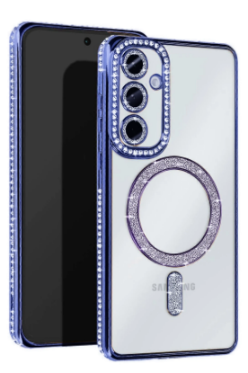 Newface Samsung Galaxy S25 Plus Kılıf Joke Simli Magneticsafe Kılıf - Mavi resmi