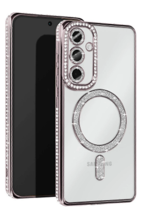 Newface Samsung Galaxy S25 Plus Kılıf Joke Simli Magneticsafe Kılıf - Gümüş resmi