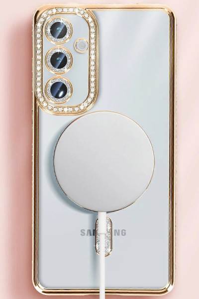 Newface Samsung Galaxy S25 Plus Kılıf Joke Simli Magneticsafe Kılıf - Gümüş resmi
