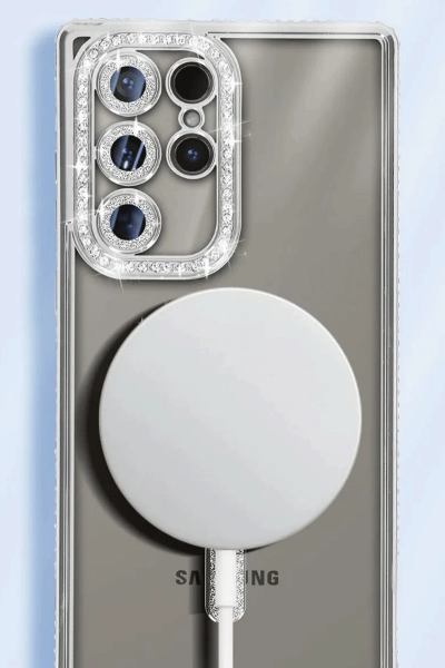 Newface Samsung Galaxy S25 Ultra Kılıf Joke Simli Magneticsafe Kılıf - Derin Mor resmi