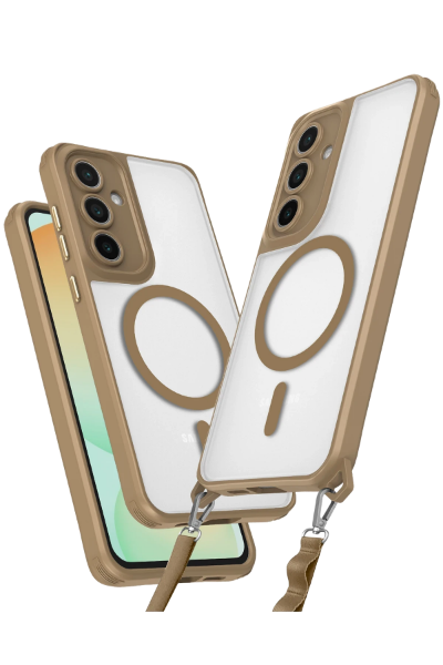 Newface Samsung Galaxy S24 FE Kılıf Enka Magsafe Silikon Kılıf - Desert resmi