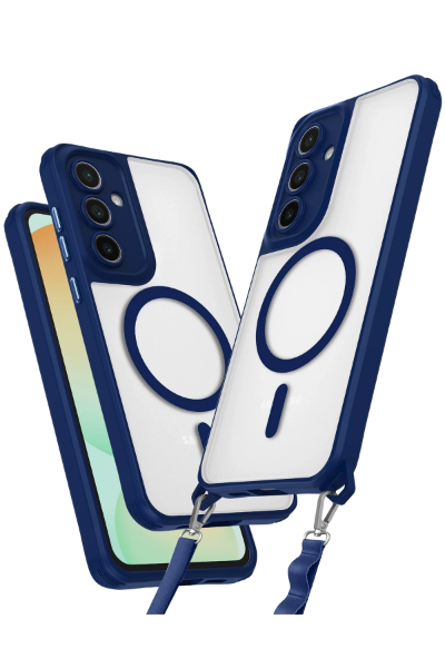 Newface Samsung Galaxy S24 FE Kılıf Enka Magsafe Silikon Kılıf - Lacivert resmi