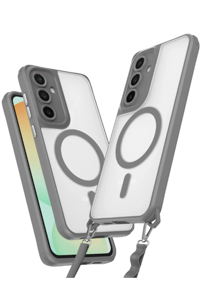 Newface Samsung Galaxy S24 FE Kılıf Enka Magsafe Silikon Kılıf - Titan Gri resmi
