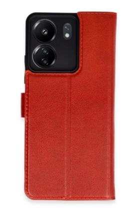 Newface Xiaomi Redmi 13C Kılıf Trend S Plus Kapaklı Kılıf - Kırmızı resmi