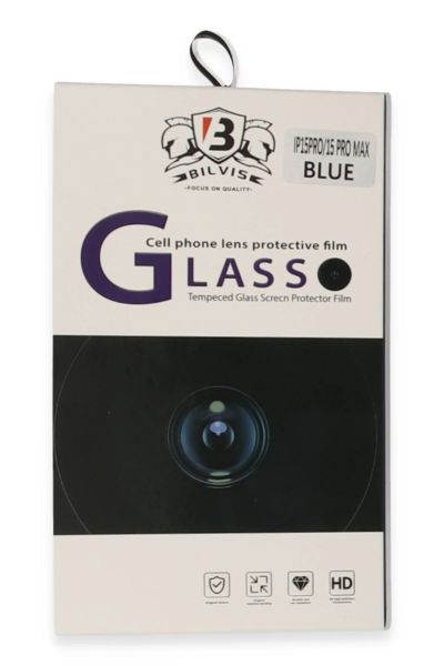 Newface iPhone 15 Pro Max Bilvis Titan Kamera Lens - Lacivert resmi