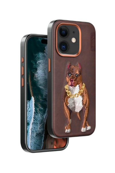 Venco iPhone 11 Perma Desenli Kapak - Kahverengi resmi