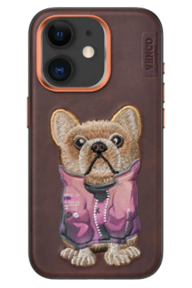 Venco iPhone 11 Cute Desenli Kapak - Koyu Kahve resmi