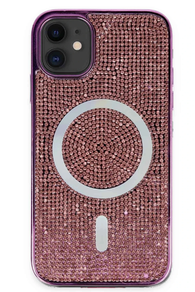 Newface iPhone 11 Kılıf Diamond Magsafe Kapak - Derin Mor resmi