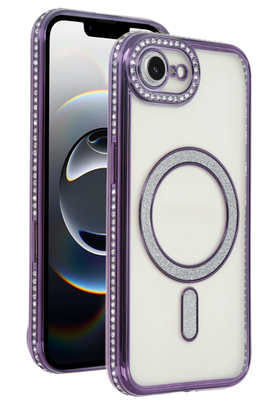 Newface Apple iPhone 16E Joke Simli Magneticsafe Kılıf - Derin Mor resmi