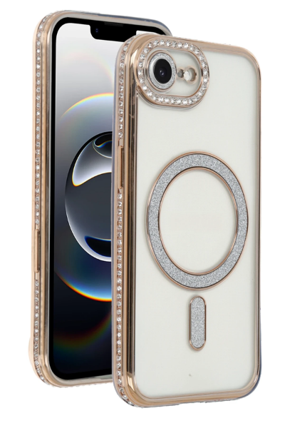 Newface Apple iPhone 16E Joke Simli Magneticsafe Kılıf - Gold resmi