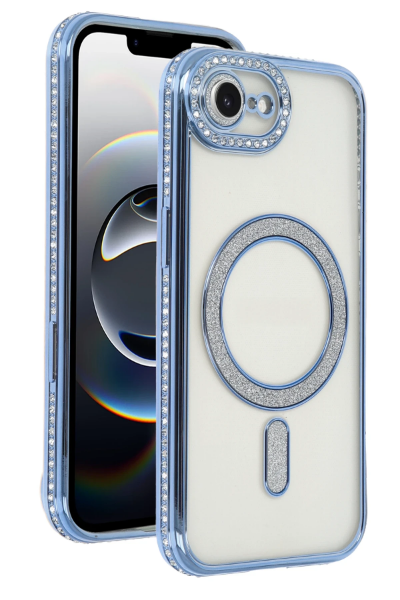 Newface Apple iPhone 16E Joke Simli Magneticsafe Kılıf - Mavi resmi