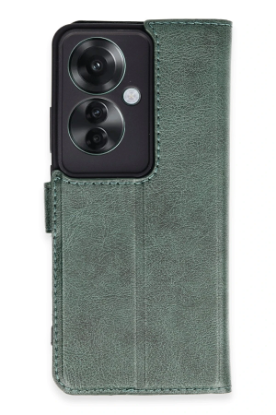 Newface Oppo Reno 11F Kılıf Trend S Plus Kapaklı Kılıf - Yeşil resmi