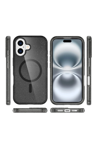 Newface iPhone 16 Kılıf Glow Magsafe Kapak - Siyah resmi