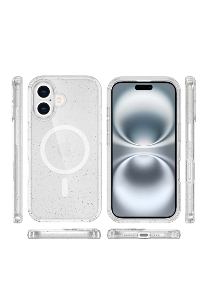 Newface iPhone 16 Kılıf Glow Magsafe Kapak - Şeffaf resmi