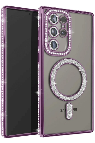 Newface Samsung Galaxy S23 Ultra Joke Simli Magneticsafe Kılıf - Derin Mor resmi