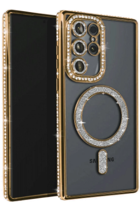 Newface Samsung Galaxy S23 Ultra Joke Simli Magneticsafe Kılıf - Gold resmi