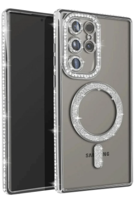 Newface Samsung Galaxy S23 Ultra Joke Simli Magneticsafe Kılıf - Gümüş resmi