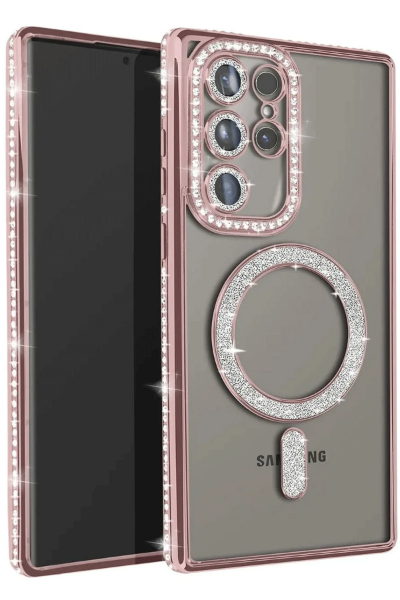 Newface Samsung Galaxy S23 Ultra Joke Simli Magneticsafe Kılıf - Pembe resmi
