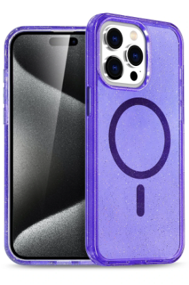 Newface iPhone 16 Pro Max Kılıf Glow Magsafe Kapak - Mor resmi