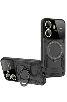 Newface Xiaomi Redmi 13C Kılıf Joy Lens Standlı Kapak - Siyah resmi