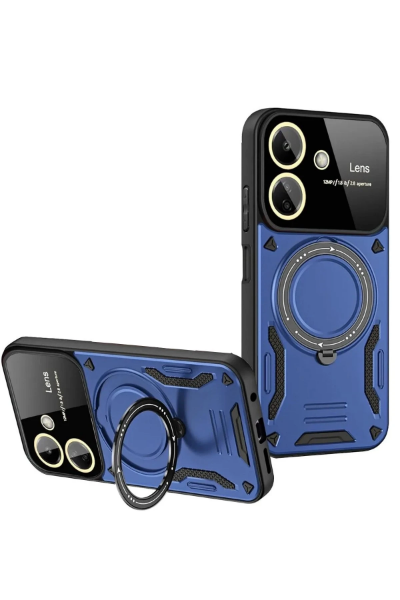 Newface Xiaomi Redmi 13C Kılıf Joy Lens Standlı Kapak - Lacivert resmi