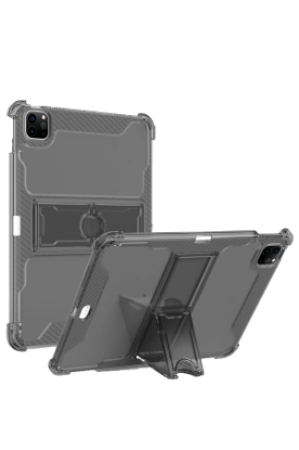 Newface Samsung Galaxy X510 Tab S9 FE 11 Kılıf Anti Şeffaf Standlı Tablet Silikon - Siyah resmi