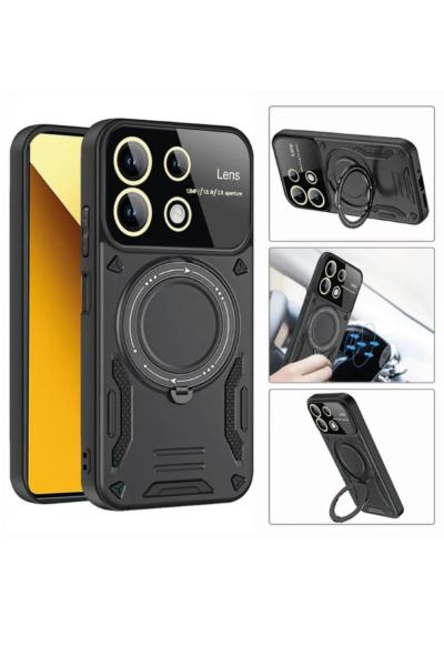 Newface Xiaomi Redmi 13C Kılıf Joy Lens Standlı Kapak - Lacivert resmi