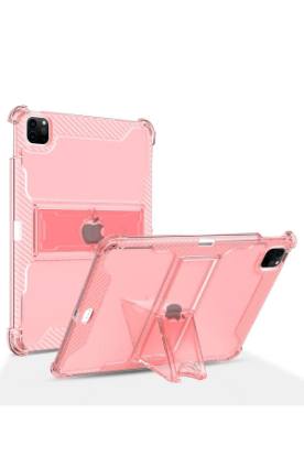 Newface Samsung Galaxy X510 Tab S9 FE 11 Kılıf Anti Şeffaf Standlı Tablet Silikon - Pembe resmi