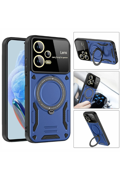 Newface Xiaomi Redmi Note 12 Pro 5G Kılıf Joy Lens Standlı Kapak - Koyu Yeşil resmi