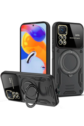Newface Xiaomi Redmi Note 12 Pro 4G Kılıf Joy Lens Standlı Kapak - Siyah resmi