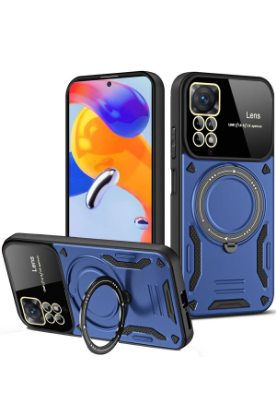 Newface Xiaomi Redmi Note 12 Pro 4G Kılıf Joy Lens Standlı Kapak - Lacivert resmi