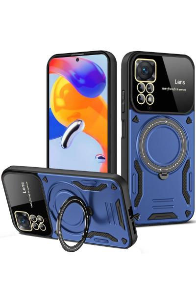 Newface Xiaomi Redmi Note 12 Pro 4G Kılıf Joy Lens Standlı Kapak - Lacivert resmi
