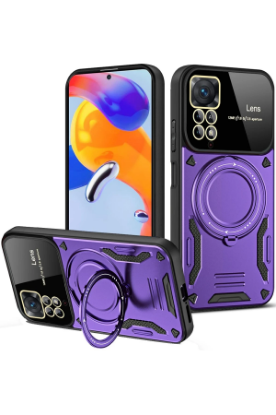 Newface Xiaomi Redmi Note 12 Pro 4G Kılıf Joy Lens Standlı Kapak - Mor resmi