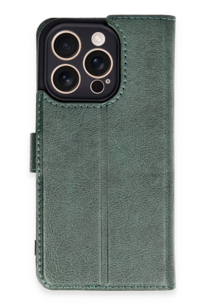 Newface iPhone 16 Pro Kılıf Trend S Plus Kapaklı Kılıf - Yeşil resmi