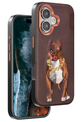 Venco iPhone 16 Perma Desenli Kapak - Kahverengi resmi