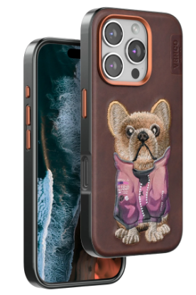 Venco iPhone 16 Pro Cute Desenli Kapak - Koyu Kahve resmi