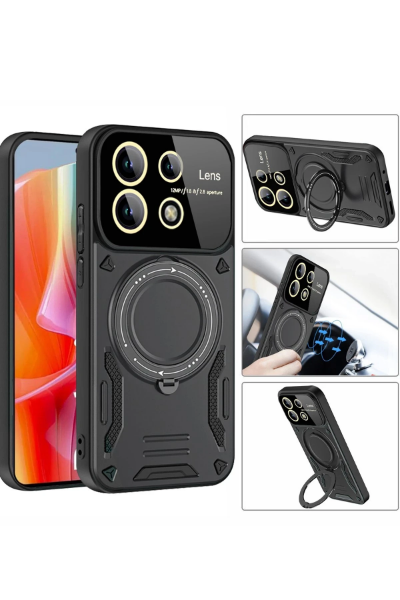 Newface Xiaomi Redmi Note 13 Pro 4G Kılıf Joy Lens Standlı Kapak - Siyah resmi
