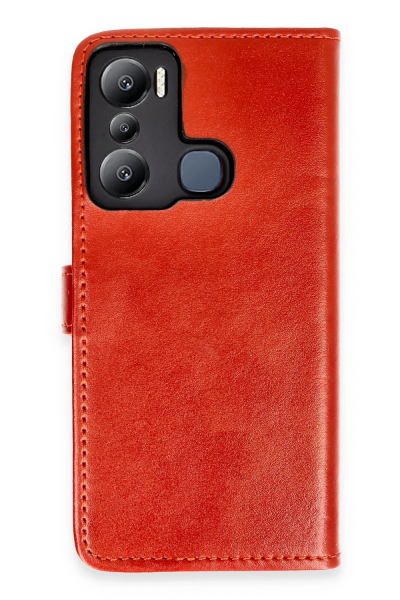 Newface İnfinix Hot 20i Kılıf Trend S Plus Kapaklı Kılıf - Kırmızı resmi